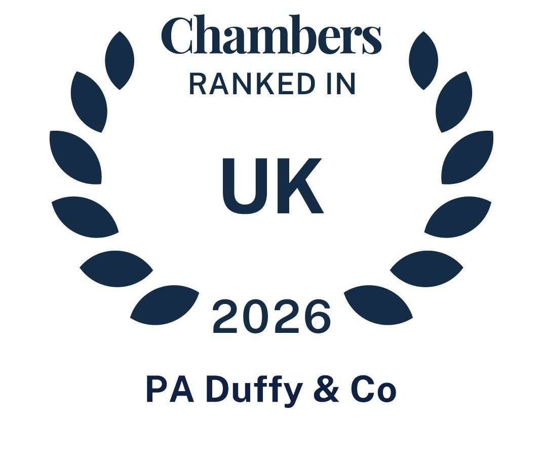P.A. Duffy & Co Solicitors Recognised in Chambers & Partners UK Legal Guide 2026
