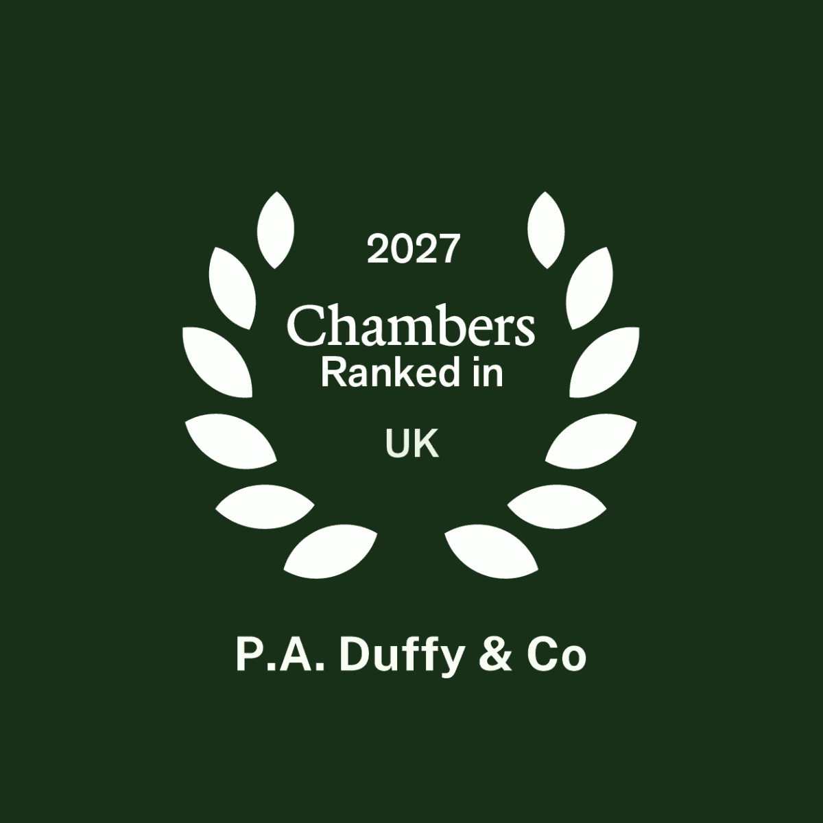 P.A. Duffy & Co secures six rankings in Chambers UK 2027 Guide