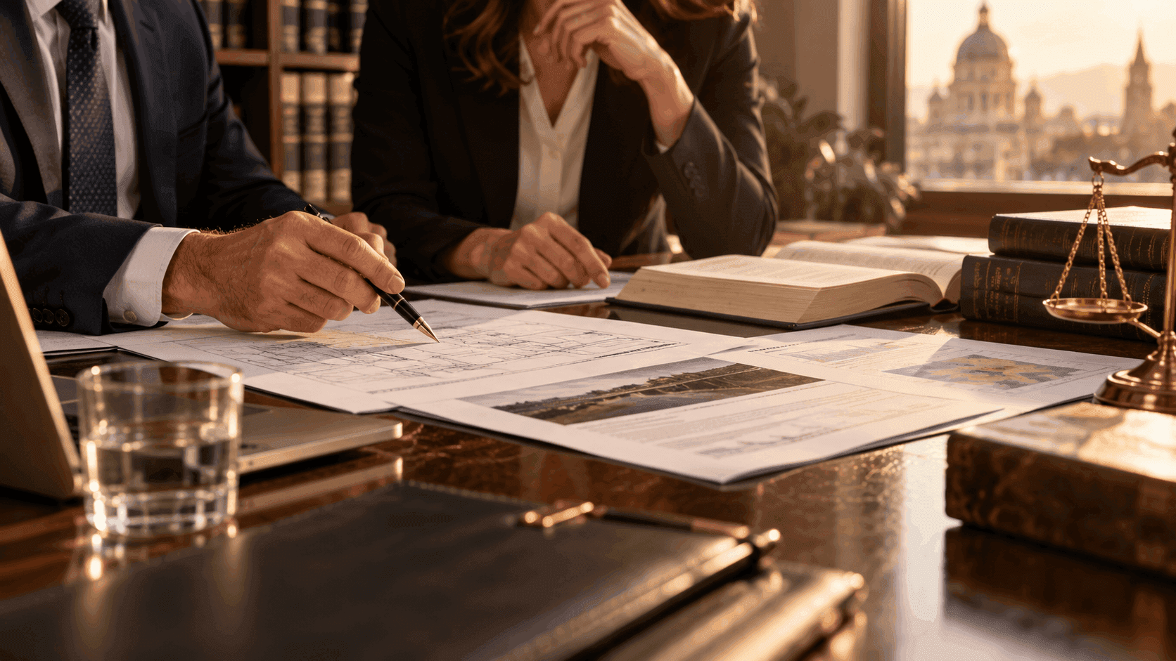 Legal professionals reviewing technical documents and expert evidence for complex litigation in Northern Ireland